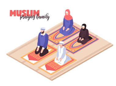  Arap insanlar dua illüstrasyon