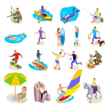 Açık hava etkinlikleri Icons set