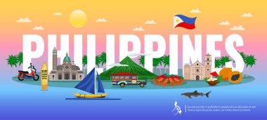 Filipinler yatay illüstrasyon