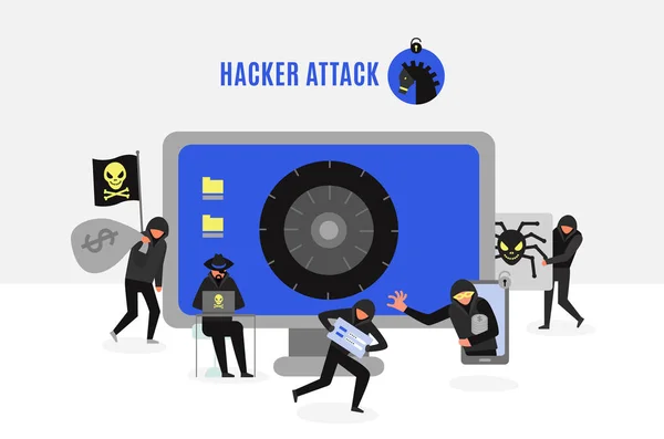 Skupina hackerů ilustrace — Stockový vektor
