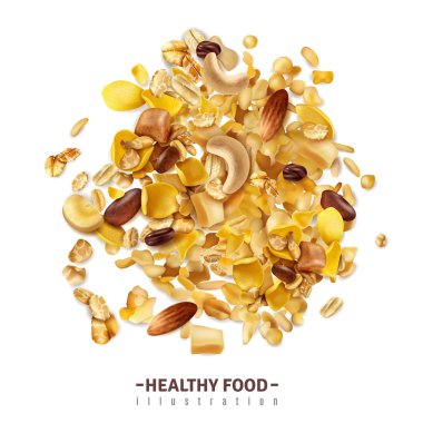 Realistic Granola Food Composition clipart