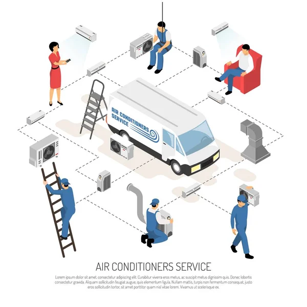 Acondicionador de aire Arreglo Diagrama de flujo — Archivo Imágenes Vectoriales