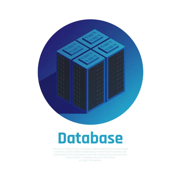 Datenbank blauer runder Hintergrund — Stockvektor