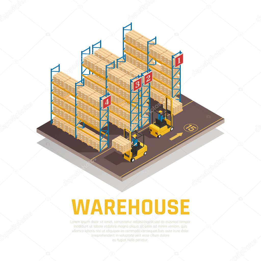 Warehouse Isometric Composition