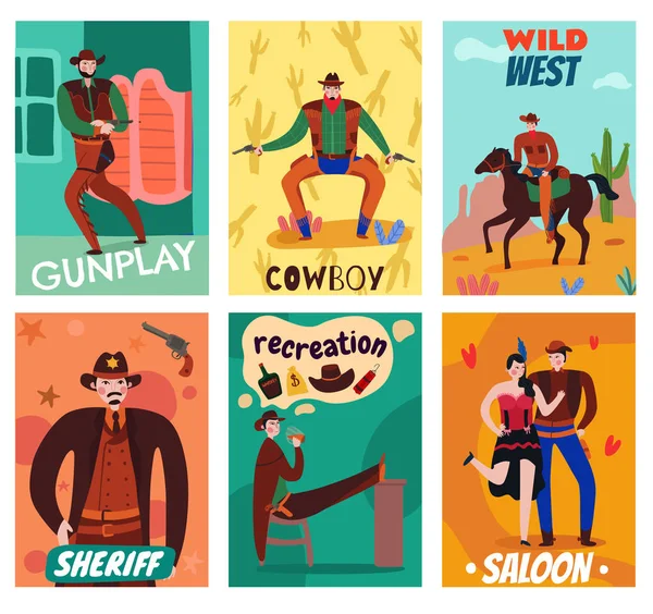 Carte piatti Wild West — Vettoriale Stock