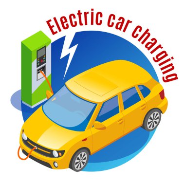 Electromobile şarj istasyonu arka plan