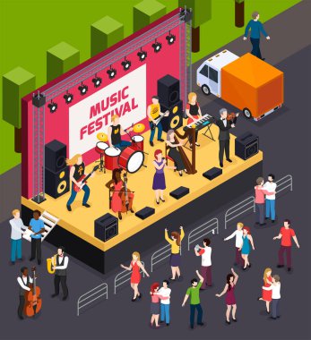 Müzik Festivali izometrik kompozisyonu
