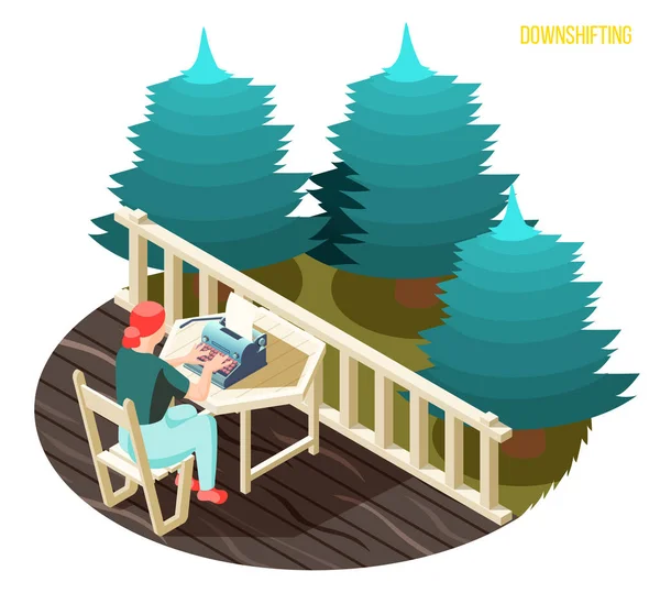 Downshifting Isometric Composition — Stock Vector