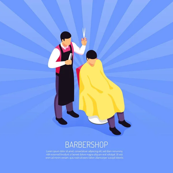 Barber isometrische Illustration — Stockvektor