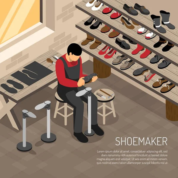 靴メーカーのアイソメ図 — ストックベクタ