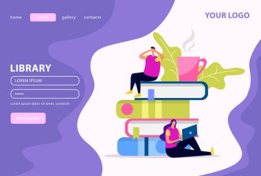 Kütüphane düz Web açılış sayfası
