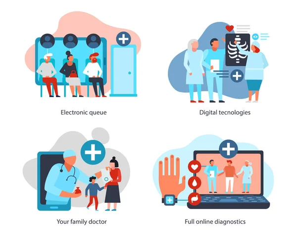 Concept de conception de médecine numérique — Image vectorielle