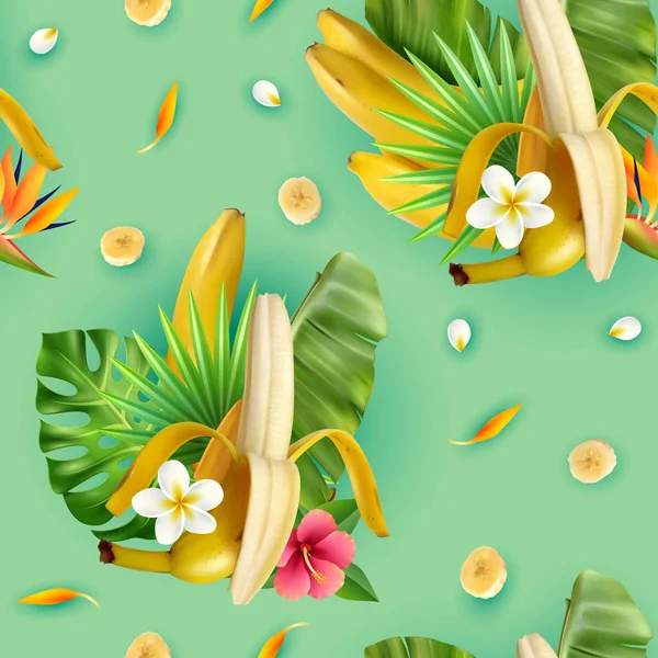 Тропічних рослин Банановий візерунок — стоковий вектор