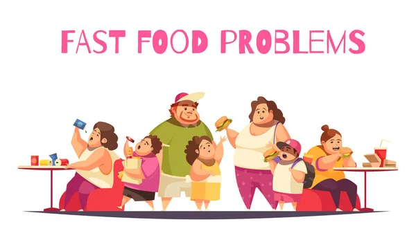 Fast Food Problems Concept — Stock Vector