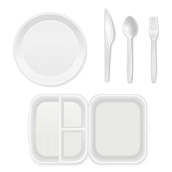 Set de Lunchbox vaisselle jetable — Image vectorielle