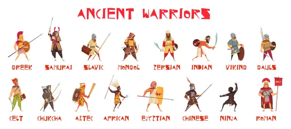 Ancient Warriors Set — Stock Vector