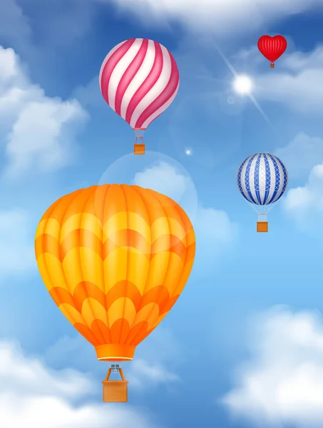 Hava Baloons gökyüzü arka planda — Stok Vektör