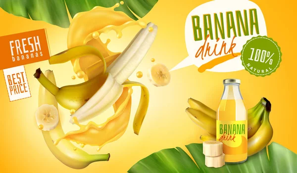 Banansprit Reklam Affisch — Stock vektor