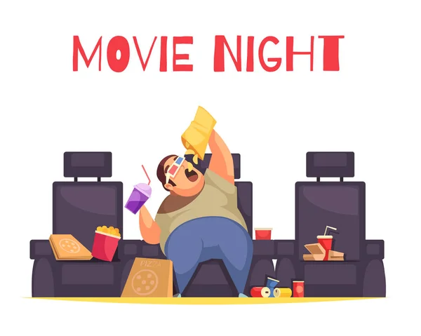 Concepto de noche de película — Vector de stock