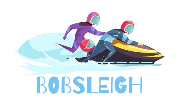 Illustratie van de sporten bobsleeën — Stockvector