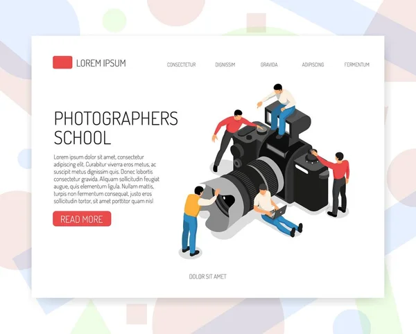 Photographe Concept Isometric — Image vectorielle