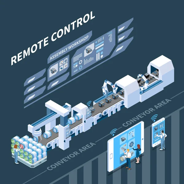 Remote Control Smart Industry Composition — Stock Vector