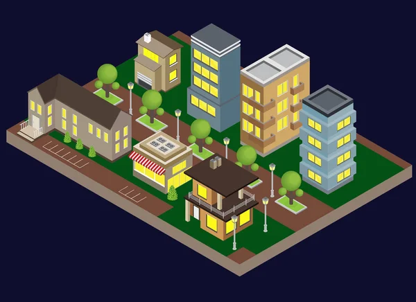 Bâtiments de banlieue Illustration — Image vectorielle