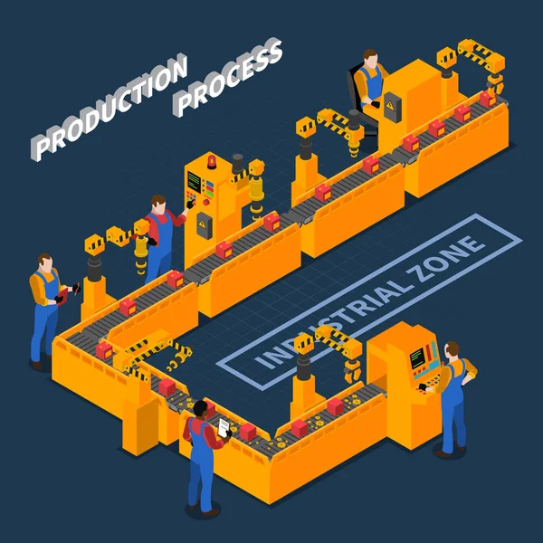 Productie proces industriële samenstelling — Stockvector