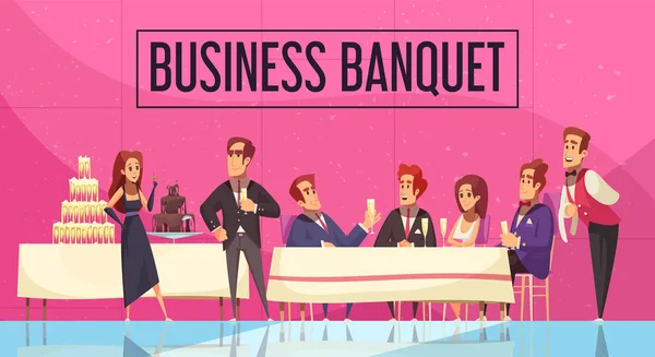 Business Banquet illustrazione del fumetto — Vettoriale Stock