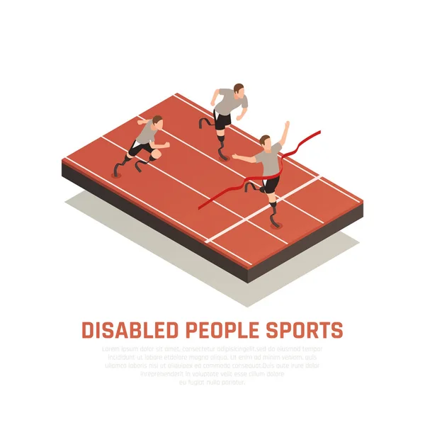 Deporte para discapacitados Composición isométrica — Vector de stock