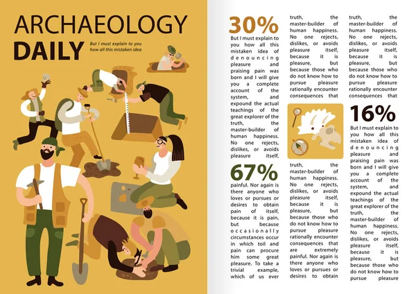 Σετ Infographics Αρχαιολογία — Διανυσματικό Αρχείο