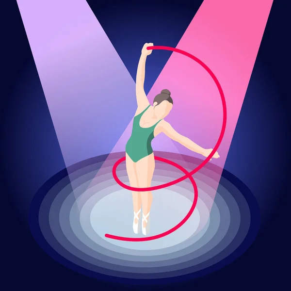 Balet a baletka izometrické složení — Stockový vektor