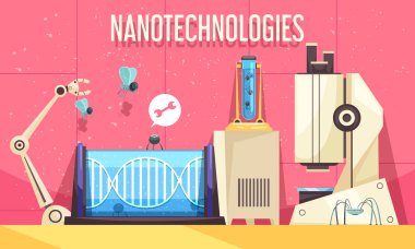 Nanoteknolojide yatay illüstrasyon