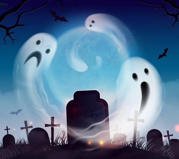 Fantome Halloween realiste — Vector de stoc