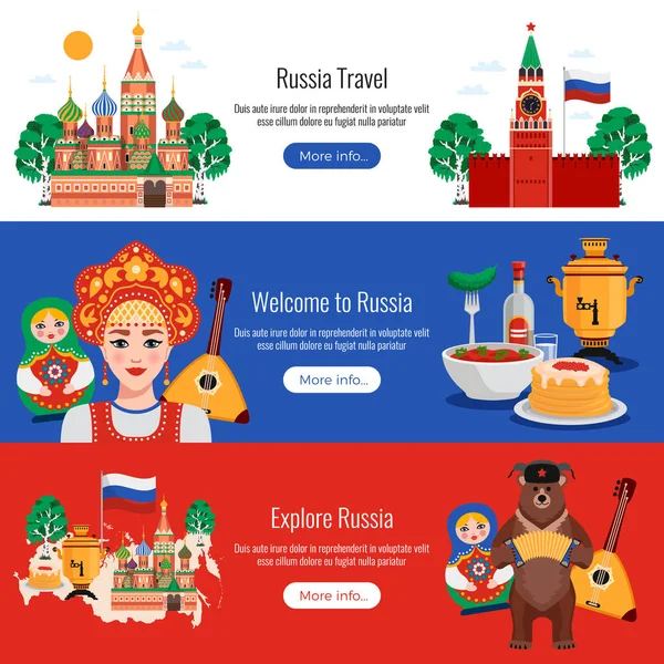 Ryssland resa Banners — Stock vektor