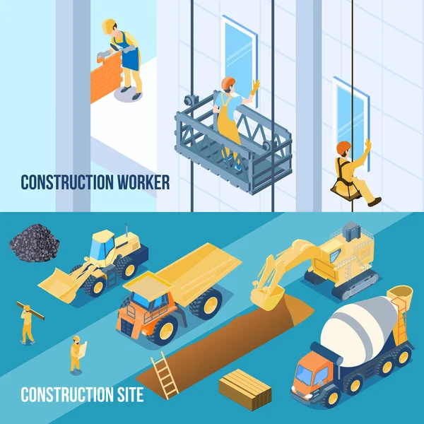 Conjunto de pancartas de construcción — Vector de stock