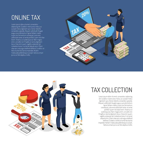 Πανό επιθεωρητές φορολογικών — Διανυσματικό Αρχείο