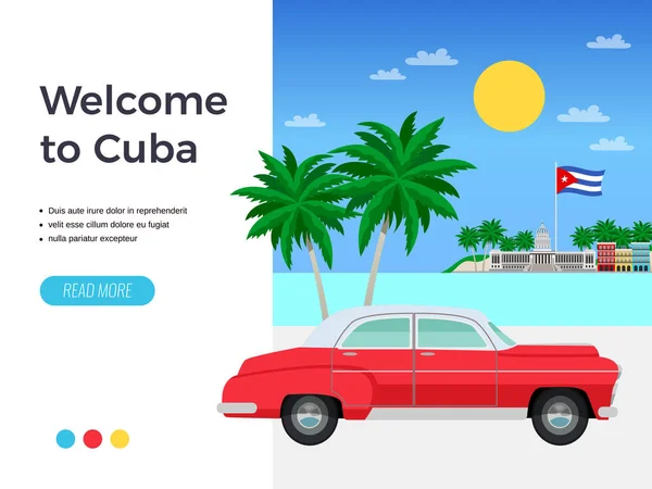 Cuba Travel plakát — Stockový vektor