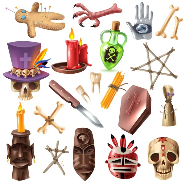 Voodoo  Realistic Set — Stock Vector