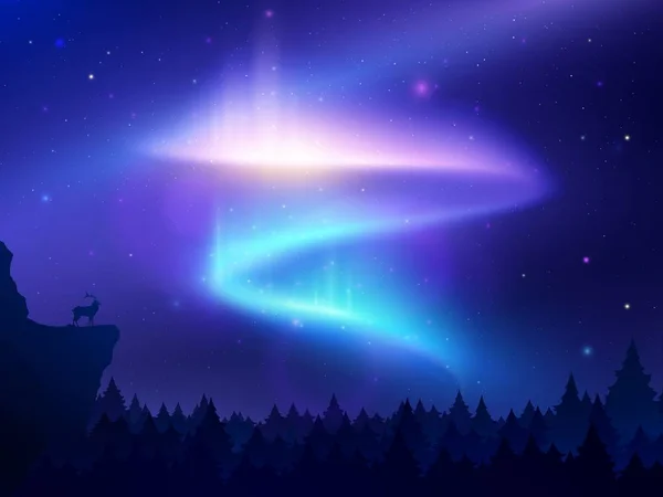 Fond aurores boréales — Image vectorielle