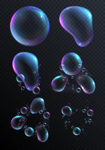 Soap Bubble Set — Stock Vector