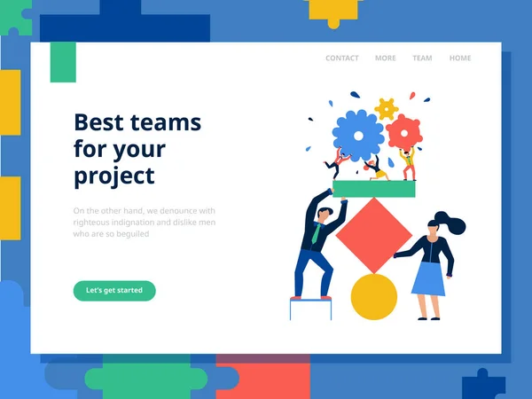 Teamwork Page Concept — Stock Vector