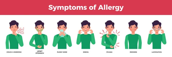 Allergy Icons Set — Stock Vector