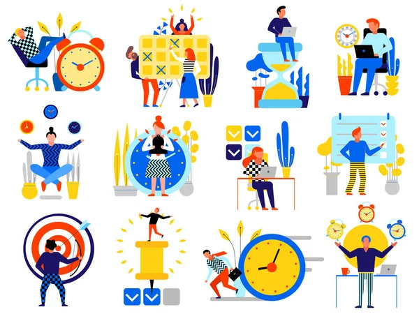 Time Management  Icons Set — Stock Vector