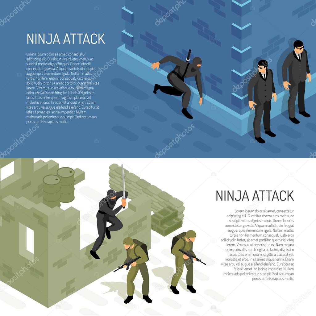 Ninja Isometric Banners 