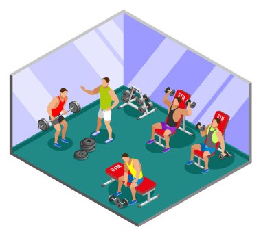 Ağırlık kaldırma eğitim izometrik kompozisyon