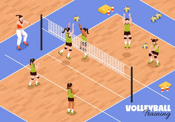Volleyboll Kids Team bakgrund — Stock vektor