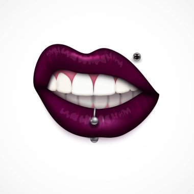 Gerçekçi Piercing ağız dudaklar 