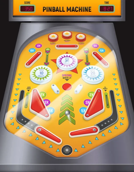 Composición de la máquina Pinball — Vector de stock