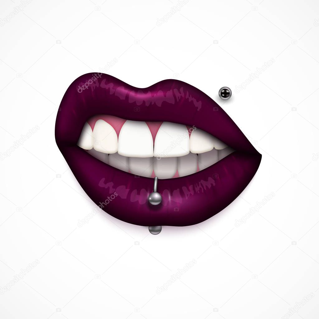 Mouth Lips Piercing Realistic 